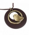 QIAONAI Pendant Handmade Jewelry Leather - Coffee - C1183D6N9UR