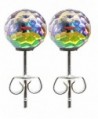 Silver plated round disco ball earrings with crystal - Aurora - CN17YGNH0X9