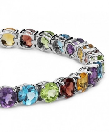 Plated Gemstone Round Cut Tennis Bracelet