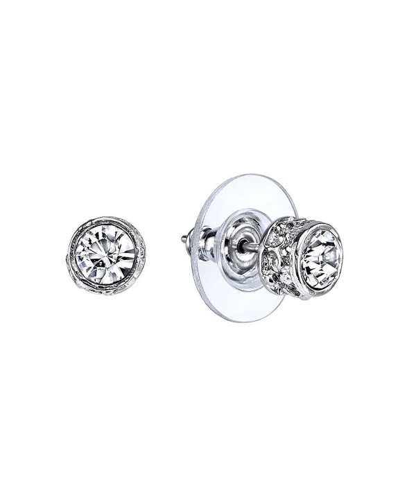 1928 Jewelry Silver-Tone Crystal Stud Earrings - C211KH8CVSV