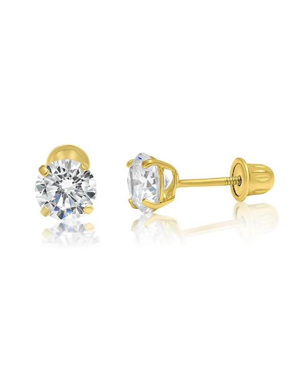 14k Gold Cubic Zirconia Babys Stud Earrings 3-7mm - CI185NRE8LK