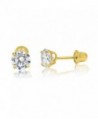 14k Gold Cubic Zirconia Babys Stud Earrings 3-7mm - CI185NRE8LK