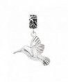 925 Sterling Silver Hummingbird Dangle Bead Charm Fit Major Brand Bracelet - C311UXYKMFD