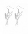 MANZHEN Fashion Scissors and Comb Dangle Earrings Perfect Gift for Hairdresser - silver - CE184S8X95T