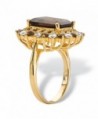 Emerald Cut Genuine Accent Gold Plated Cocktail