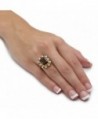 Emerald Cut Genuine Accent Gold Plated Cocktail in Women's Statement Rings