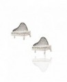 Silver Plated Pave Cubic Zirconia Musical Instrument Earrings - CF110VGK92J