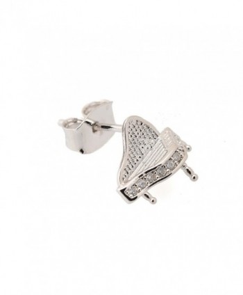 Silver Zirconia Musical Instrument Earrings