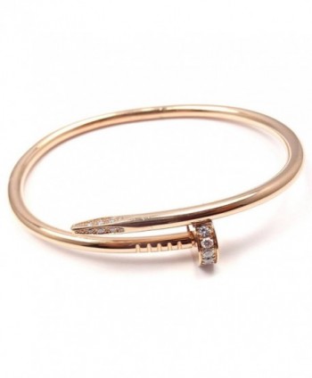 BazaarE Women's Stainless Steel Nail Style Love Bangle Bracelet - C2188ZU6ZXA