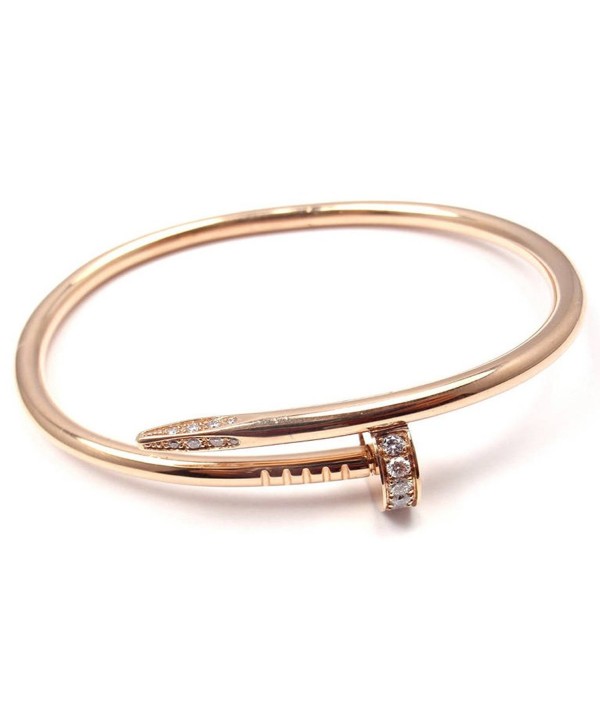 BazaarE Women's Stainless Steel Nail Style Love Bangle Bracelet - C2188ZU6ZXA