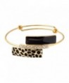 SENFAI New Style Leopard Print Sexy Bangles Exquisite Carving Gold Plated Bangle Bracelets for Women - C812E3FOVOZ