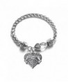 Inspired Silver Dental Hygienist Pave Heart Charm Bracelet - CA12F652SOB
