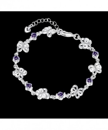 BUYBUYMALL Beautiful Butterfly Amethyst Bracelet