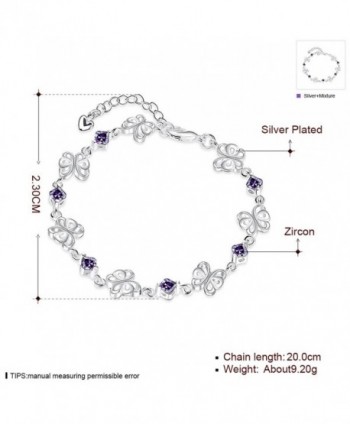 BUYBUYMALL Beautiful Butterfly Amethyst Bracelet in Women's Link Bracelets