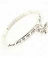 Accessory Accomplice Silvertone Guardian Angel Charm Engraved Stretch Bangle Bracelet - CW11DCMIYRL