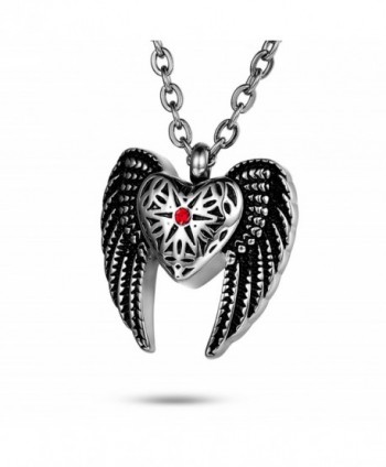 FCZDQ Ashes Necklace Crystal in Star & Angel Wing Memorial Pendant Urn Cremation Jewelry - Red - CH183O39074