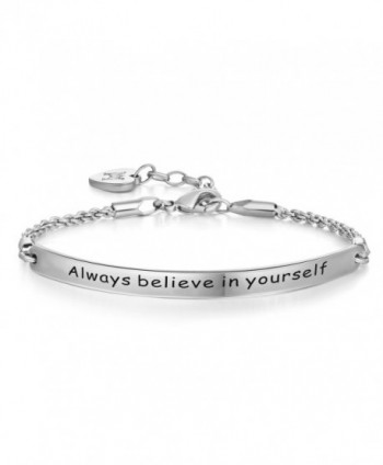 Annamate Engraved yourself Inspirational Bracelet - White Gold - CN184RNTO7Q