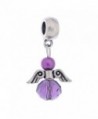 Purple Angel Crystal February Birthstone Lavender Charm for European Bracelets - CW12LZO2PH7
