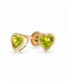 Bling Jewelry Simulated Peridot August Birthstone CZ Heart Baby Safety Stud earrings 14k Gold 4mm - CQ11ESOCIND
