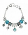 Birthstone Bracelet Multi-Color Charm Beads Silvertone - 3-March - CM17YT4A08Z