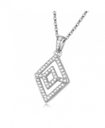 GTN2250 Silver Rhombus Pendant Rhodium