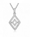 GTN2250 Silver Rhombus Pendant Rhodium in Women's Pendants