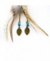 Womens Vintage Feather Earrings Turquoise in Women's Drop & Dangle Earrings