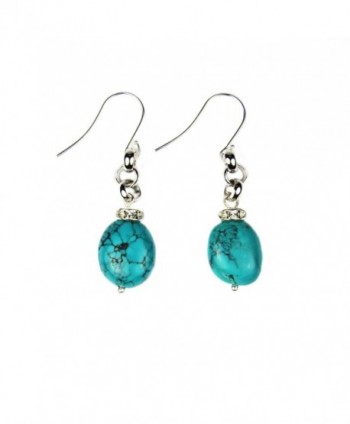 Composed Turquoise Crystal Earrings Assembled