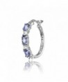 Sterling Tanzanite Princess cut Filigree Earrings in Women's Hoop Earrings