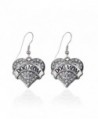 Dog Mom Pave Heart Earrings French Hook Clear Crystal Rhinestones - CA1240JXTVZ