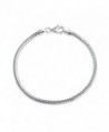 Bling Jewelry Sterling Silver Snake Chain Bracelet 3mm for European Charms Bead - C711F1NVCPF