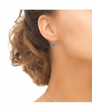Sterling Silver Created Leverback Earrings in Women's Drop & Dangle Earrings