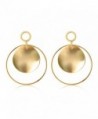Gold Silver Hoop Earrings with Disc Stainless Steel Statement Dangle Earrings for Women Girls - Gold - C3183AO7EOM