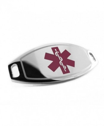 MyIDDr - Pre-Engraved & Customized Steel On Blood Thinners Medical ID- Attachable to Bracelet- Purple - C6116KGJOVB