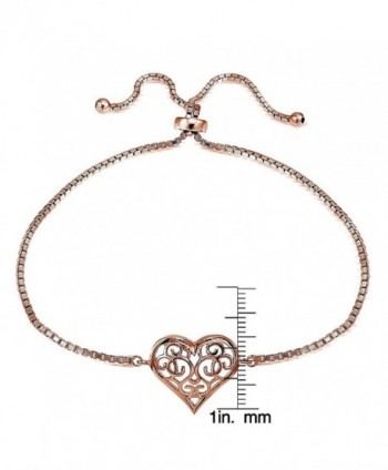 Sterling Filigree Polished Adjustable Barcelet in Women's Link Bracelets