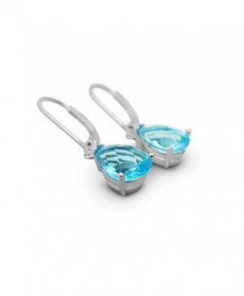 Helenite Pear Leverback Earrings Sterling in Women's Drop & Dangle Earrings