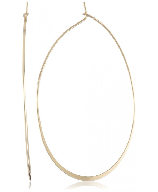 Nine West "Brass Hoops" Large Thin Hoop Earrings - Gold - CM110OQLBWX