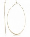 Nine West "Brass Hoops" Large Thin Hoop Earrings - Gold - CM110OQLBWX