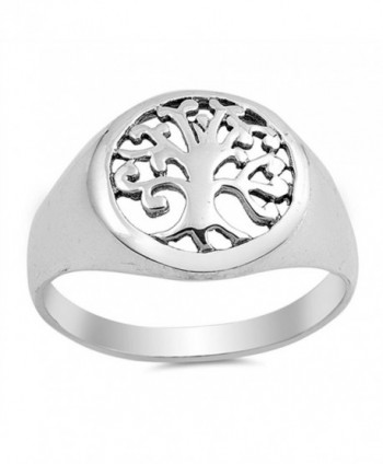 Filigree Tree of Life Cutout Ring New .925 Sterling Silver Band Sizes 5-10 - CA12HBSIU3T