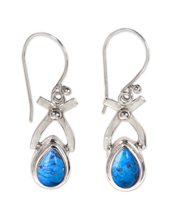 NOVICA Natural Turquoise and .925 Sterling Silver Dangle earrings- 'Temptations' - CP11123OV7J