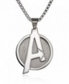 Marvel Comics Unisex "A" Logo Avengers Stainless Steel Chain Pendant Necklace- 24" - CM11PZUBQMX