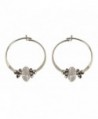 Bali Sky Small Sterling Silver Sparkling Clear Bead Hoop Earrings SHS013 - C211LPUMJZF