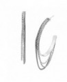 Silpada 'High Life' Sterling Silver Hoop Earrings- 2.5" - CF12N37F31M