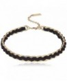 Steve Madden Womens Velvet Laced Curb Choker Necklace - Gold - CH12NA0WW6L