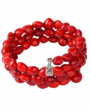 Peruvian Bracelet for Women - Red Seeds- Wrap - Handmade Ecofriendly Jewelry by Evelyn Brooks - CE12EMDWHPD