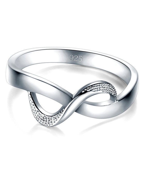 925 Sterling Silver Ring High Polish Infinity Symbol Tarnish Resistant Comfort Fit Wedding Band Ring - C8182L6EYIN