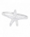 Starfish Pave Cz Sterling Silver Sea Star Ring Band - CV11KQXRBTL
