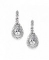 Mariell Victorian Cubic Zirconia Teardrop Bridal or Formal Earrings with Gorgeous Vintage Bezel Setting - CG12305Q2FZ