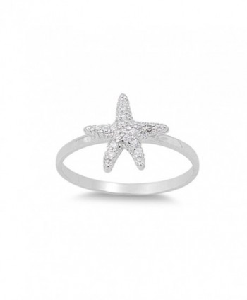 Starfish Pave Sterling Silver Star