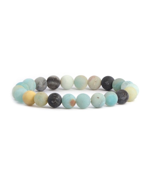 Natural Multicolor Amazonite Gemstone Bracelet - Matt Multicolor Amazonite - C712EVD6F1V